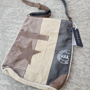 Chloe & Lex NWT‎ Canvas Leather Utility Crossbody Shoulder Bag